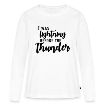 I Was Lightning Before The Thunder - Women's Premium Organic Long Sleeve Shirt - white - Front - Julia (174cm)