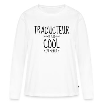 traducteur / traduction / traductrice / traduire - T-shirt manches longues Premium bio Femme - blanc - Devant - Julia (174cm)