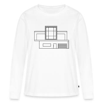 Maison moderne - T-shirt manches longues Premium bio Femme - blanc - Devant - Julia (174cm)