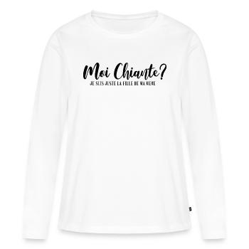 Moi chiante ? cadeau tee-shirt drôle fille chiante - T-shirt manches longues Premium bio Femme - blanc - Devant - Julia (174cm)