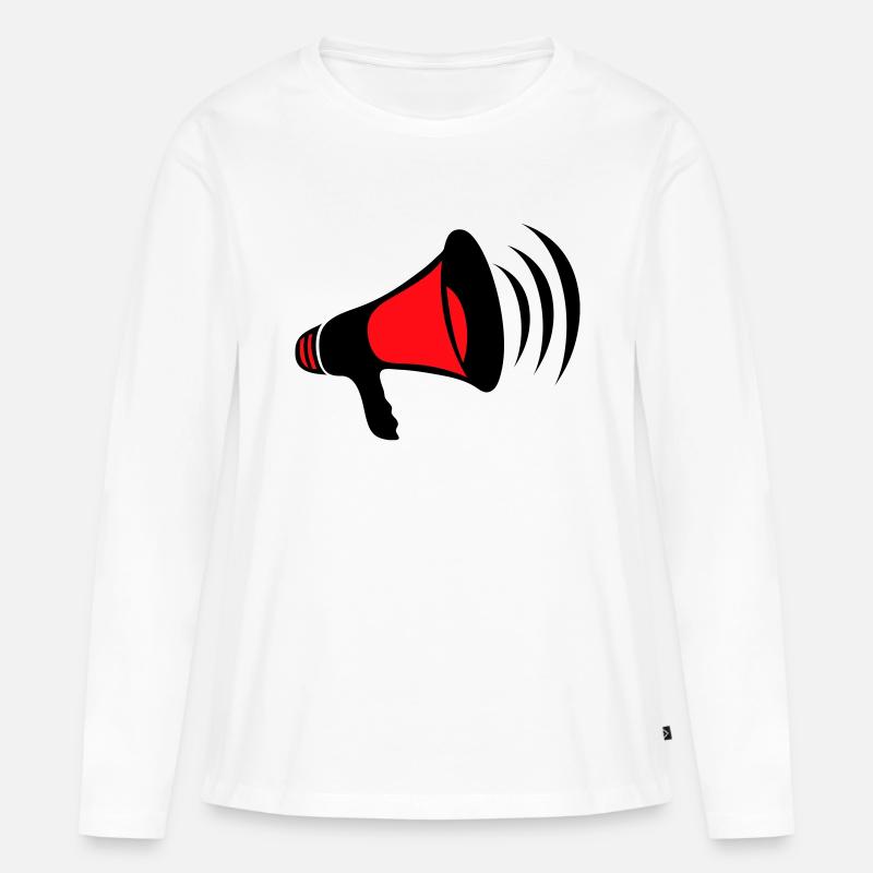 Megaphon - Frauen Premium Bio Langarmshirt - Weiß