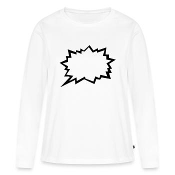 bulle - T-shirt manches longues Premium bio Femme - blanc - Devant - Julia (174cm)