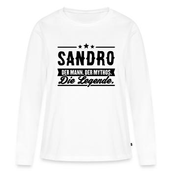 Man Myth Legend Sandro - T-shirt manches longues Premium bio Femme - blanc - Devant - Julia (174cm)