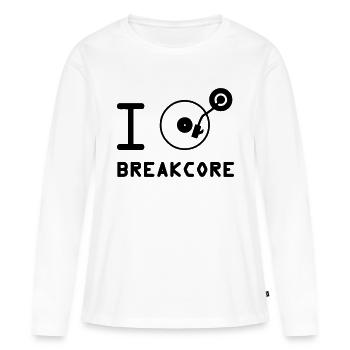 Je joue Breakcore / J'aime Breakcore / DJ - T-shirt manches longues Premium bio Femme - blanc - Devant - Julia (174cm)