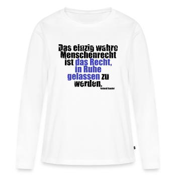 Menschenrecht Baader Zita - Frauen Premium Bio Langarmshirt - Weiß - Vorne - Julia (174cm)