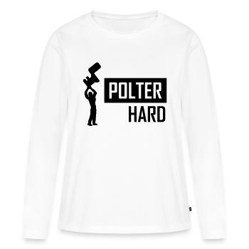 polter hard - T-shirt manches longues Premium bio Femme - blanc - Devant - Julia (174cm)