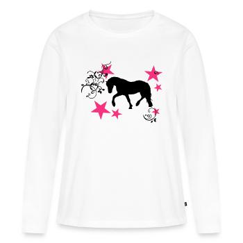 Tinker Friese silhouette with stars and tribal - Women's Premium Organic Long Sleeve Shirt - white - Front - Julia (174cm)