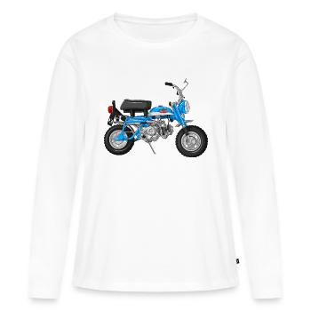 Singe Z50A DE | bonbons saphir bleu - T-shirt manches longues Premium bio Femme - blanc - Devant - Julia (174cm)