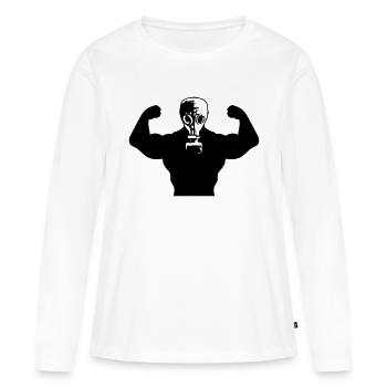 Muscles Body Builders masque à gaz Protection conc - T-shirt manches longues Premium bio Femme - blanc - Devant - Julia (174cm)