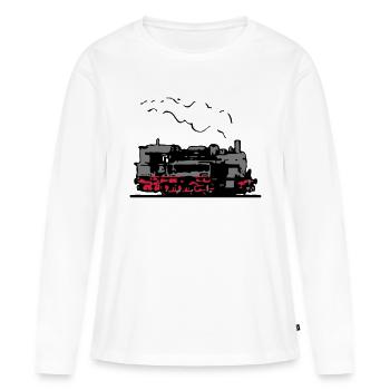 dampflok vieille romance locomotive - T-shirt manches longues Premium bio Femme - blanc - Devant - Julia (174cm)