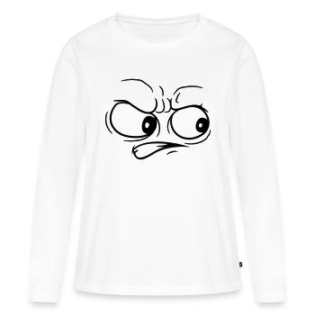 boeses wuetendes gesicht zur seite gucken kopf aug - Frauen Premium Bio Langarmshirt - Weiß - Vorne - Julia (174cm)