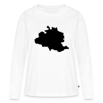 Ariège carte Ariégeoise - T-shirt manches longues Premium bio Femme - blanc - Devant - Julia (174cm)