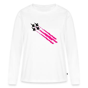 Tourbillon - T-shirt manches longues Premium bio Femme - blanc - Devant - Julia (174cm)