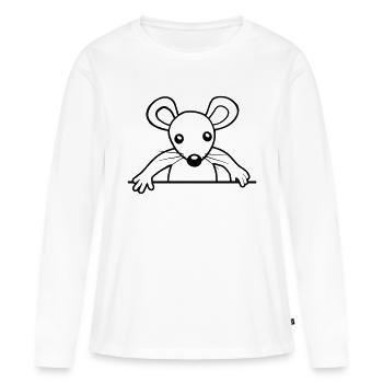 Niedliche hinter Mauer - Frauen Premium Bio Langarmshirt - Weiß - Vorne - Julia (174cm)