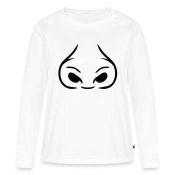 Nez épais de grosses narines - T-shirt manches longues Premium bio Femme - blanc - Devant - Julia (174cm)