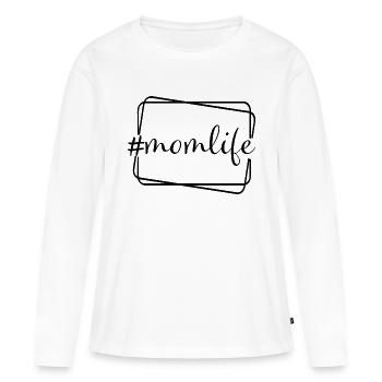 Momlife ist das beste Leben für eine Frau - Frauen Premium Bio Langarmshirt - Weiß - Vorne - Julia (174cm)