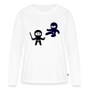 Ninjas - T-shirt manches longues Premium bio Femme - blanc - Devant - Julia (174cm)