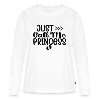 Appelez-moi simplement princesse - T-shirt manches longues Premium bio Femme - blanc - Devant - Julia (174cm)