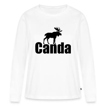 Canada - T-shirt manches longues Premium bio Femme - blanc - Devant - Julia (174cm)