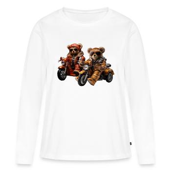 Les excursions à moto sont amusantes - T-shirt manches longues Premium bio Femme - blanc - Devant - Julia (174cm)