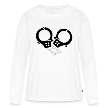 Menottes 2 - T-shirt manches longues Premium bio Femme - blanc - Devant - Julia (174cm)