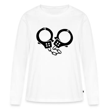 menottes - T-shirt manches longues Premium bio Femme - blanc - Devant - Julia (174cm)