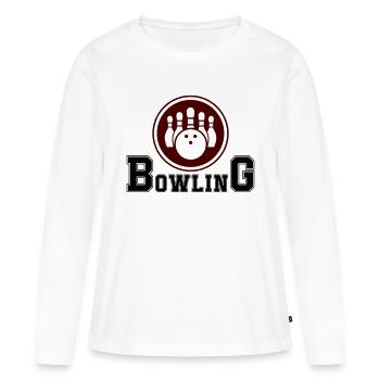 bowling - T-shirt manches longues Premium bio Femme - blanc - Devant - Julia (174cm)
