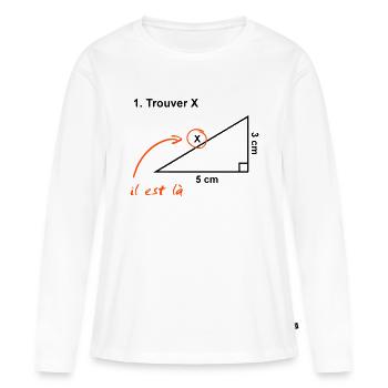 trouver x - T-shirt manches longues Premium bio Femme - blanc - Devant - Julia (174cm)