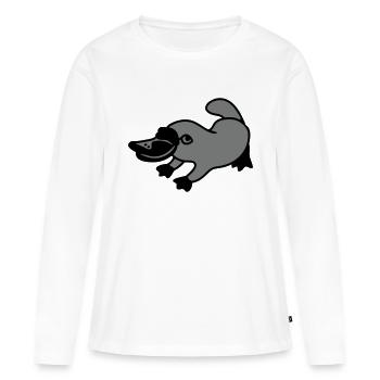 Ornithorynque - T-shirt manches longues Premium bio Femme - blanc - Devant - Julia (174cm)