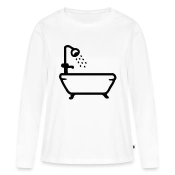 Bathtub - Shower - Line - Women's Premium Organic Long Sleeve Shirt - white - Front - Julia (174cm)