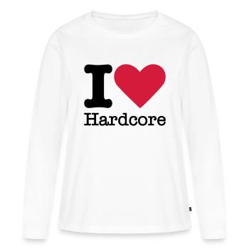 I Love Hardcore - Frauen Premium Bio Langarmshirt - Weiß - Vorne - Julia (174cm)