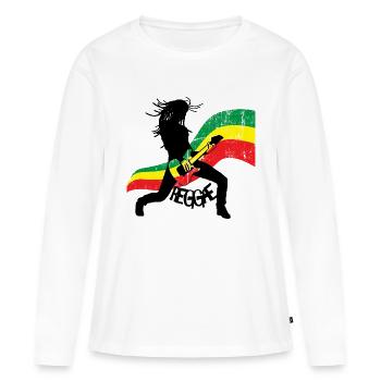 Reggae - T-shirt manches longues Premium bio Femme - blanc - Devant - Julia (174cm)