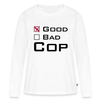 Good Cop - T-shirt manches longues Premium bio Femme - blanc - Devant - Julia (174cm)