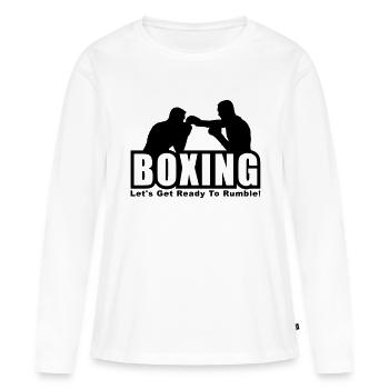 boxe thailandaise - T-shirt manches longues Premium bio Femme - blanc - Devant - Julia (174cm)