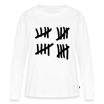 Vingt décompte - T-shirt manches longues Premium bio Femme - blanc - Devant - Julia (174cm)