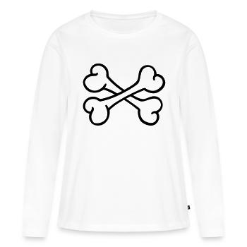 Bones - Women's Premium Organic Long Sleeve Shirt - white - Front - Julia (174cm)