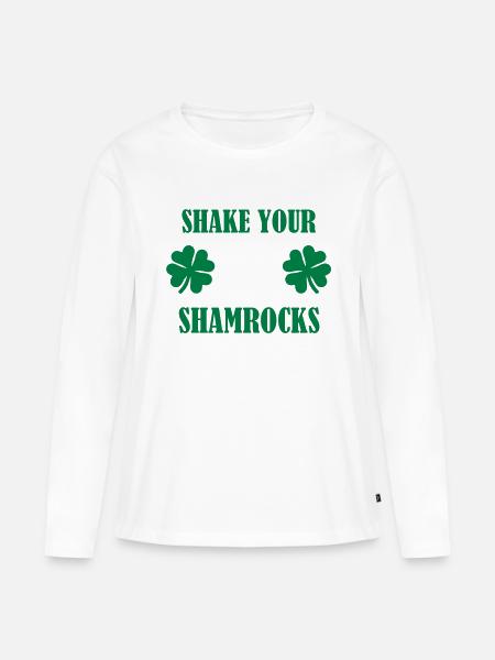 Shake your shamrocks - Frauen Premium Bio Langarmshirt - Weiß