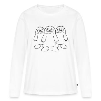 Angry Yetis - T-shirt manches longues Premium bio Femme - blanc - Devant - Julia (174cm)