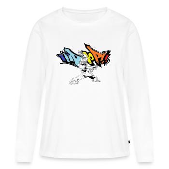 Hip Hop - T-shirt manches longues Premium bio Femme - blanc - Devant - Julia (174cm)
