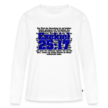 Ezekiel 25:17 - T-shirt manches longues Premium bio Femme - blanc - Devant - Julia (174cm)