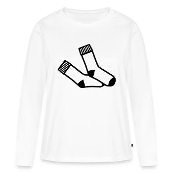 Chaussette - T-shirt manches longues Premium bio Femme - blanc - Devant - Julia (174cm)