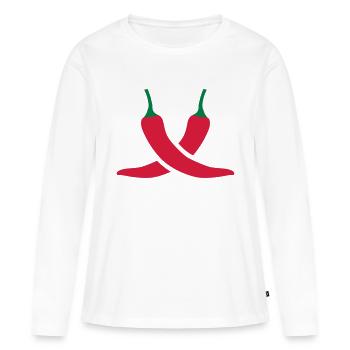 Chili - T-shirt manches longues Premium bio Femme - blanc - Devant - Julia (174cm)