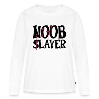 Noob Slayer Shooter - T-shirt manches longues Premium bio Femme - blanc - Devant - Julia (174cm)