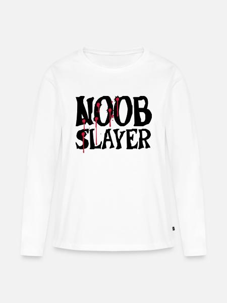 Noob Slayer Shooter - Frauen Premium Bio Langarmshirt - Weiß