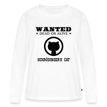 WANTED - Schrödinger's Cat - T-shirt manches longues Premium bio Femme - blanc - Devant - Julia (174cm)