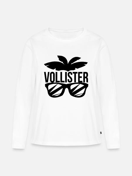 voll ist er - Frauen Premium Bio Langarmshirt - Weiß