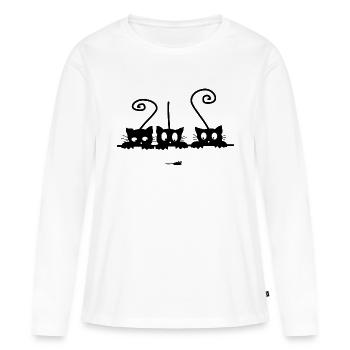 Funny cats - Women's Premium Organic Long Sleeve Shirt - white - Front - Julia (174cm)