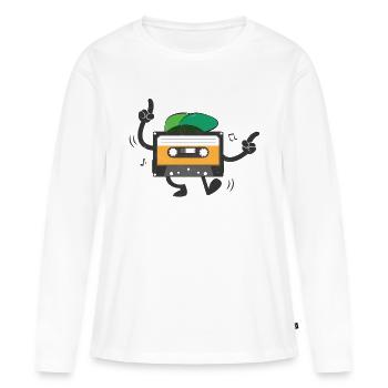 Dancing Cassette Tape Retro Vintage Old School - Women's Premium Organic Long Sleeve Shirt - white - Front - Julia (174cm)