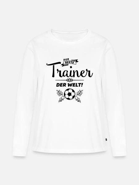 der beste trainer - Frauen Premium Bio Langarmshirt - Weiß
