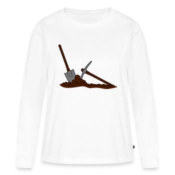 pioche creuser trou tas pelle creuser pelle picaxe - T-shirt manches longues Premium bio Femme - blanc - Devant - Julia (174cm)